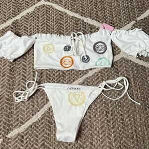 Oceanus x Cinta off the shoulder Bikini set sz M